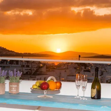 Mykonos Panorama With Private Terrace & Sea View Vakantiehuis Mykonos Town